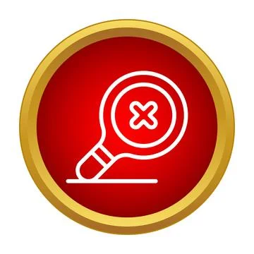 Magnifying glass icon showing error or no result Illustrazione stock