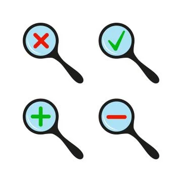 Magnifying glass. Icon. Vector. Flat. Stock Illustration