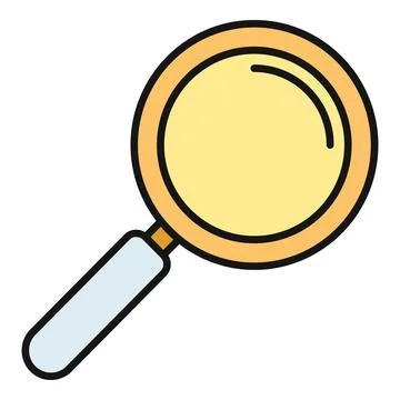 Magnifying glass identifying information finding solutions Stockillustratie