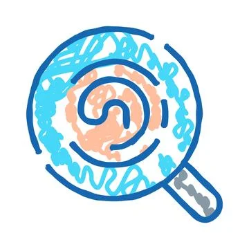 Magnifying glass illustration visualizing abstract search and discovery Illustrazione stock