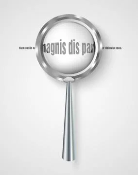 Magnifying glass with increased letters Stock Illustration