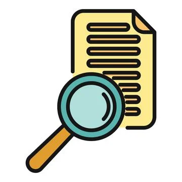 Magnifying glass inspecting document file search audit Stock Illustration