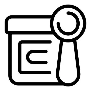 Magnifying glass inspecting document for quality control Stock Illustration