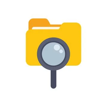 Magnifying glass inspecting folder with important documents Stock Illustration