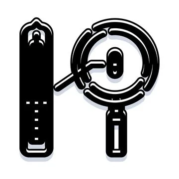 Magnifying glass inspecting personal data icon 스톡 일러스트
