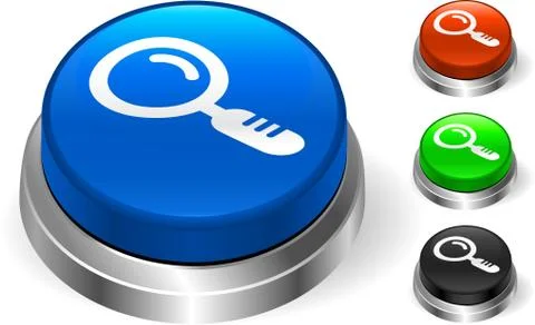 Magnifying Glass on Internet Button Stock Illustration