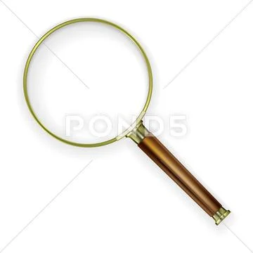 Magnifying glass isolated on white background Stock Illustration