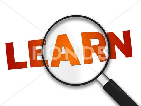 Magnifying glass - learn Stock Illustration