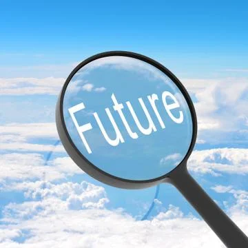 Magnifying glass looking Future Stock Illustration