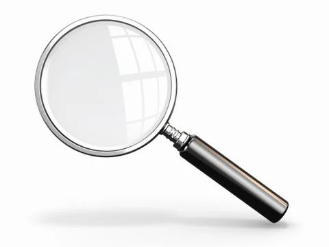 Magnifying glass. loupe on white background. 3d Stock Illustration