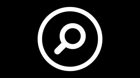 Magnifying Glass mark within a circle appears with a simple and smooth animation Stock Footage 279520567