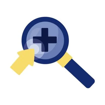 Magnifying glass with mouse cursor detaild style Illustrazione stock