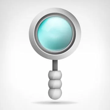 Magnifying glass object 3d design isolated on white vector Stockillustratie