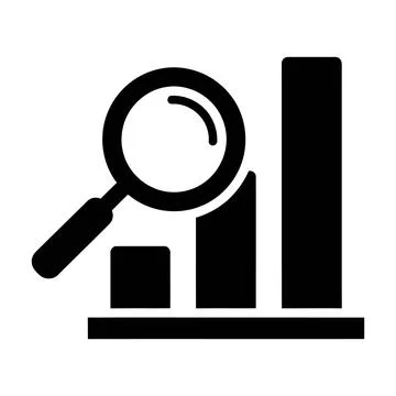 Magnifying glass over bar chart icon Keywords: analysis, analytics, bar cha.. Stock Illustration