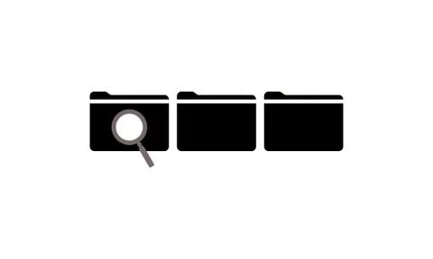 Magnifying glass over the folder Stock Illustration