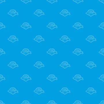 Magnifying glass over map pattern vector seamless blue Illustrazione stock