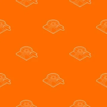 Magnifying glass over map pattern vector orange Illustrazione stock
