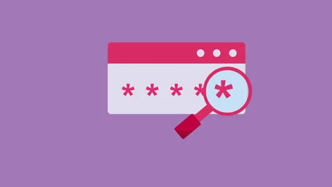 Magnifying Glass With Password Cyber Security 2d Animation with Alpha Matte Stock Footage 336293822