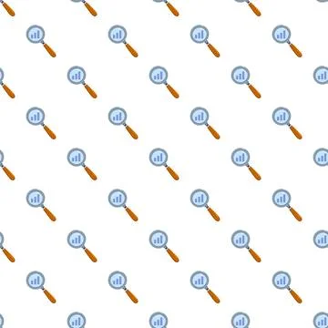 Magnifying glass pattern analyzing business data research Stockillustratie