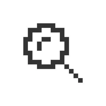 Magnifying glass pixelated ui icon Stock Illustration