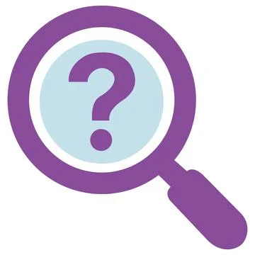 Magnifying glass with question mark icon. Search help symbol. Stock Illustration