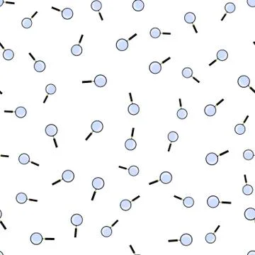 Magnifying Glass with Reflection Seamless Pattern on White Background. Magnify Illustrazione stock