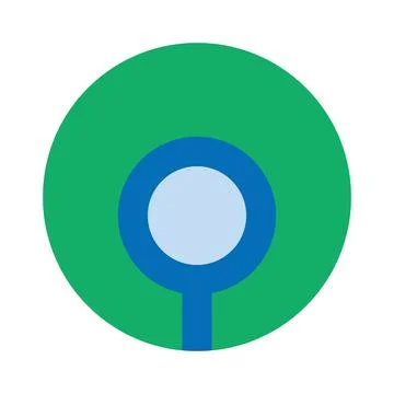 Magnifying glass round icon. Vector. Stock Illustration