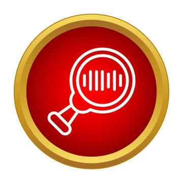Magnifying glass scanning barcode finding product information Stock Illustration