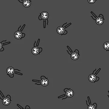 Magnifying glass school character vector seamless pattern Stock Illustration