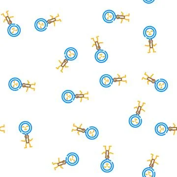 Magnifying glass school character vector seamless pattern 스톡 일러스트