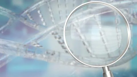 The magnifying glass on sci Background  3d rendering. Stock Illustration