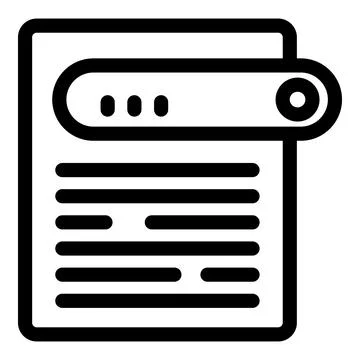 Magnifying glass scrolling through search bar on document icon Stock Illustration