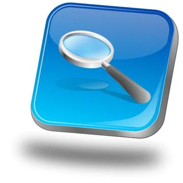 Magnifying glass search Button Stock Illustration