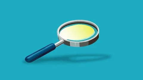 Magnifying glass search on the internet problem solving Stock Illustration