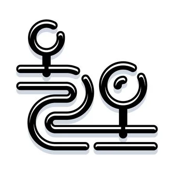 Magnifying glass search path concept icon Stock Illustration
