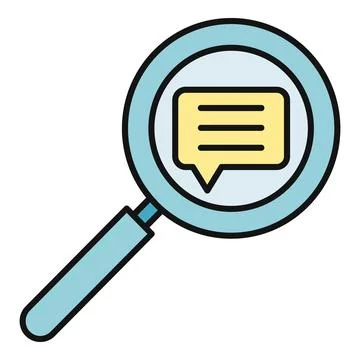 Magnifying glass searching chat message communication Illustrazione stock