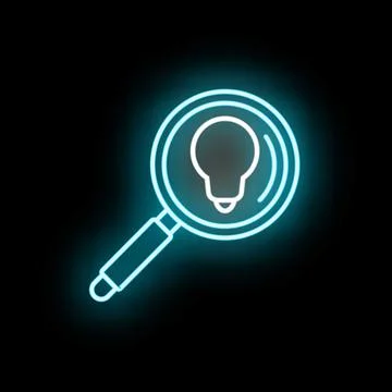 Magnifying glass searching for creative idea light bulb Stock Illustration