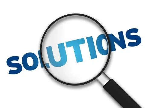 Magnifying glass - solutions Stock Illustration