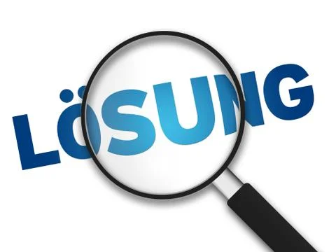 Magnifying glass - solutions Stock Illustration
