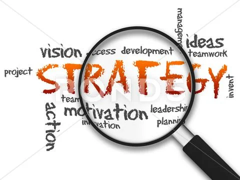 Magnifying glass - strategy Stock Illustration