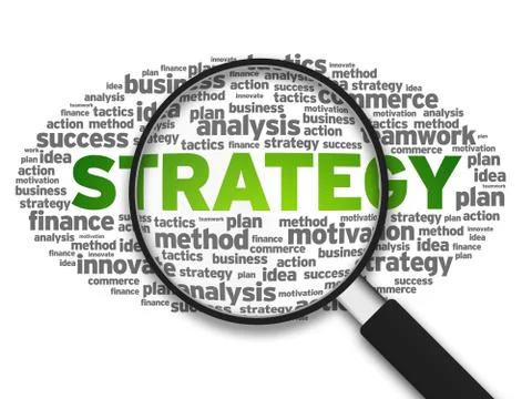 Magnifying glass -  strategy Stock Illustration