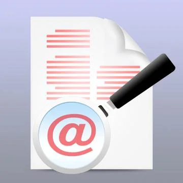 Magnifying glass with text Illustrazione stock