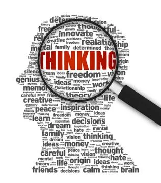 Magnifying glass - thinking Stock Illustration