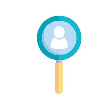 Magnifying glass with user Stock Illustration