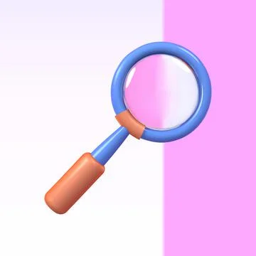 Magnifying glass vector 3d icon. search, analysis isolated 3d illustration. Stock Illustration