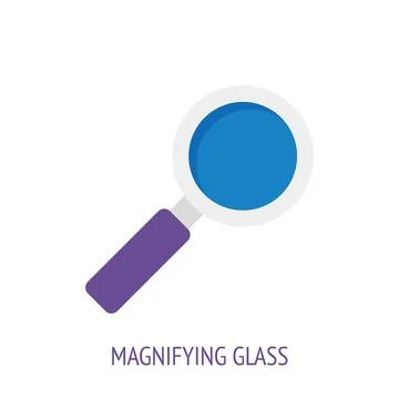 Magnifying glass vector flat icon. Symbols of scientific research and educati Stock Illustration