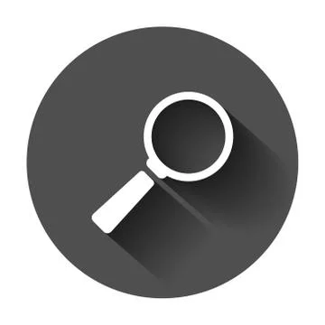 Magnifying glass vector icon in flat style. Search magnifier illustration wit Stock Illustration