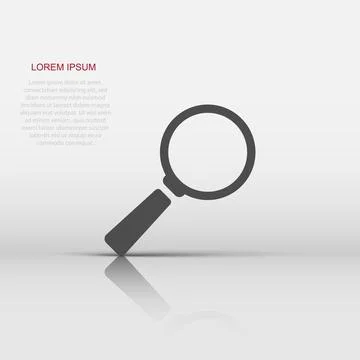 Magnifying glass vector icon in flat style. Search magnifier illustration o.. Stock Illustration