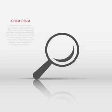 Magnifying glass vector icon in flat style. Search magnifier illustration o.. Stock Illustration