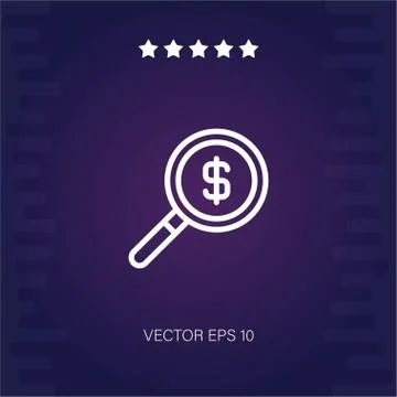 Magnifying glass vector icon Stock Illustration